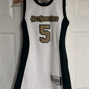 Holy Spirit Prep Number 5 White & Black Athletic Dress